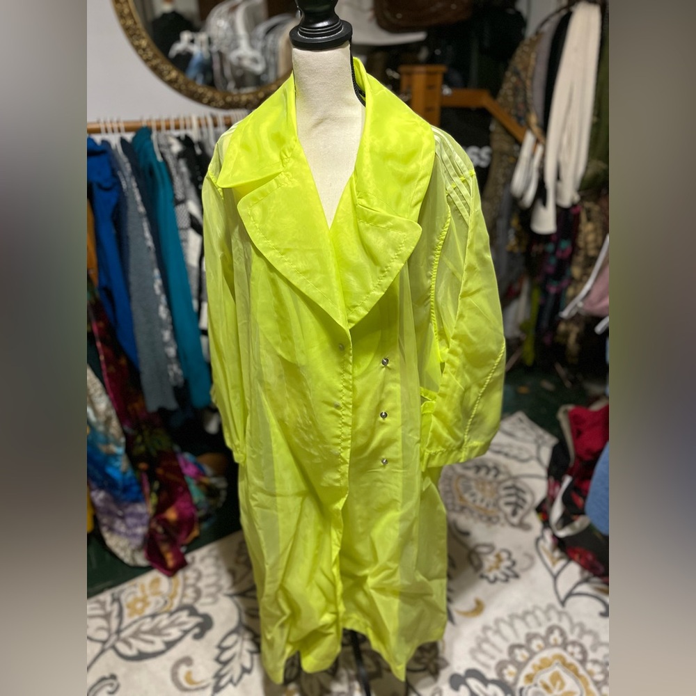 Lime green sheer trench